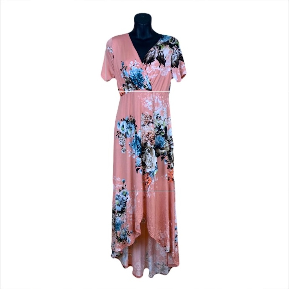 “Saved by the Dress” floral hi-low stretch dress, size small - Picture 3 of 6